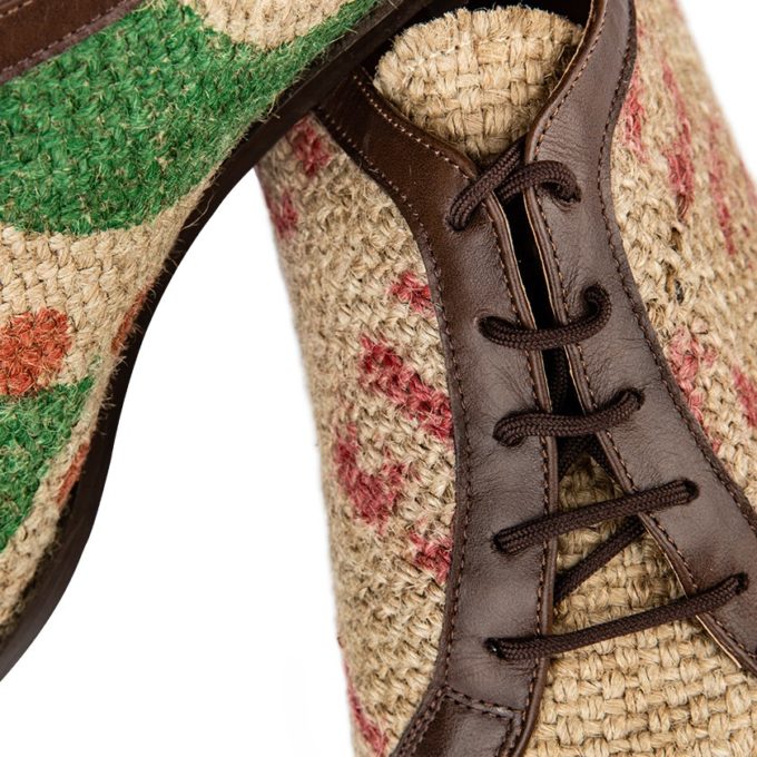 Coffee Burlap Oxford Shoes