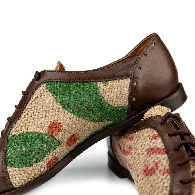 Coffee Burlap Oxford Shoes