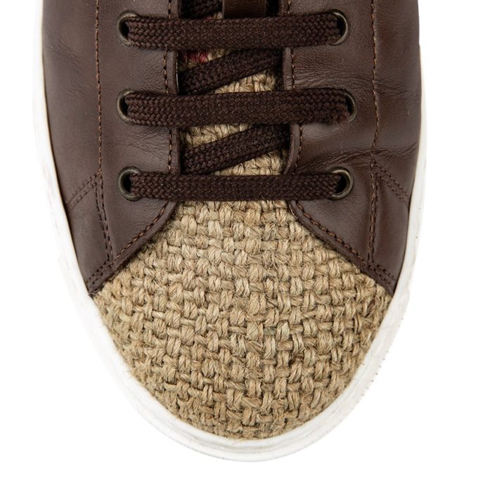 Coffee Burlap Low Top Sneakers