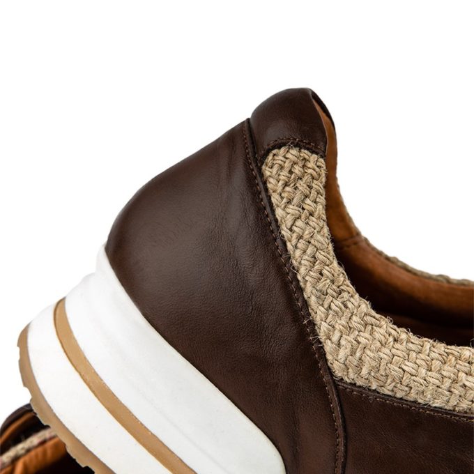 Coffee Burlap Sneakers