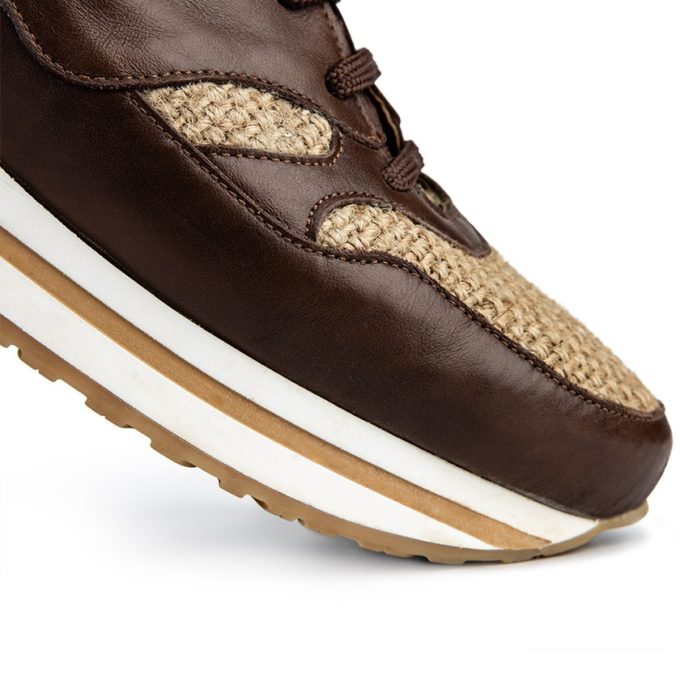 Coffee Burlap Sneakers