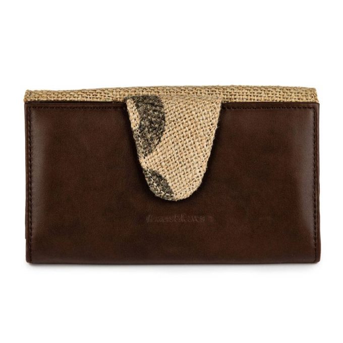 Coffee Burlap Ladies Wallet
