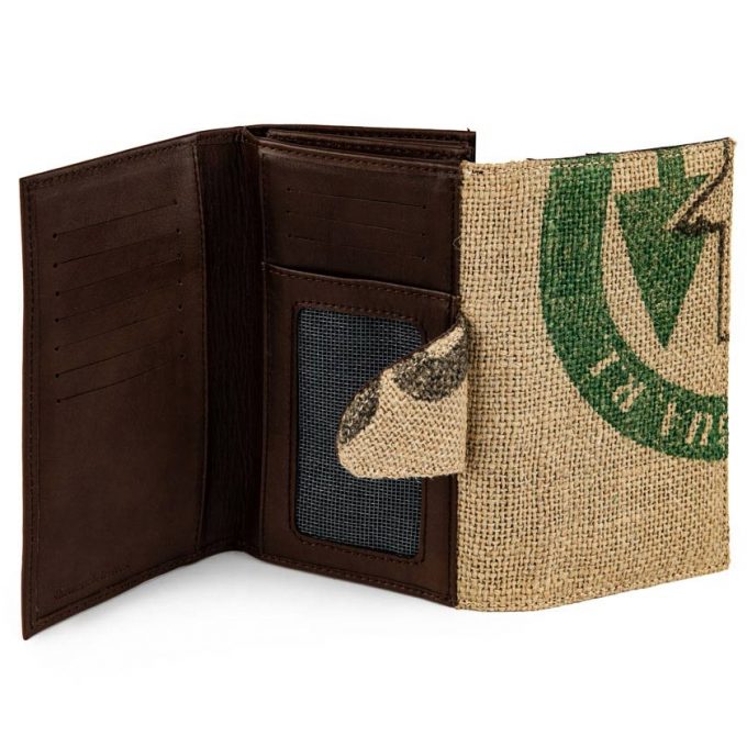 Coffee Burlap Ladies Wallet