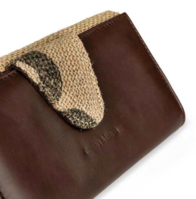 Coffee Burlap Ladies Wallet