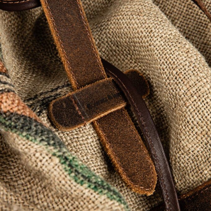 Coffee Burlap Backpack