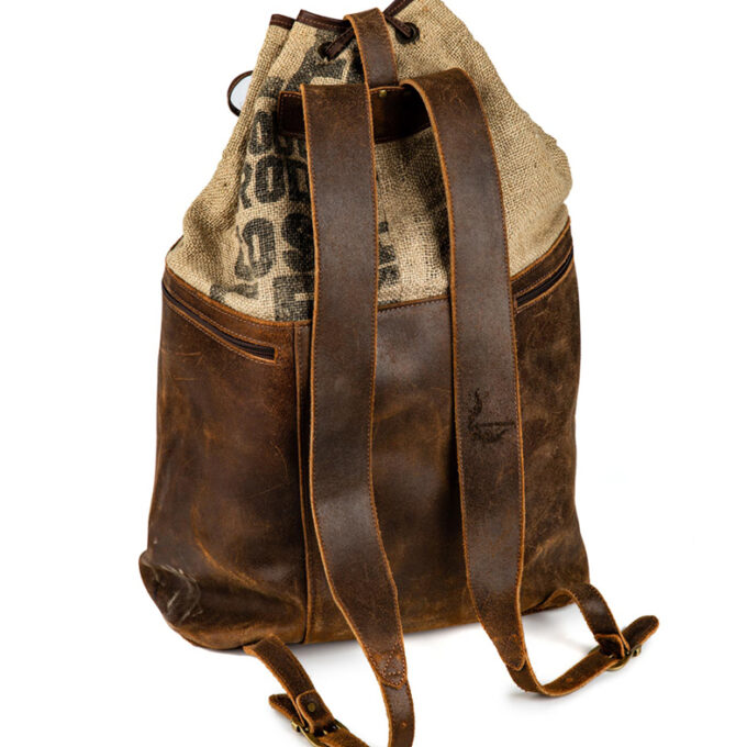Coffee Burlap Backpack