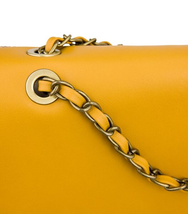 Coffee Burlap Flap bag