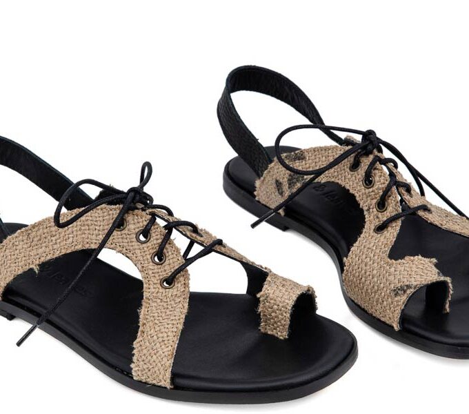 Coffee Burlap Sandals