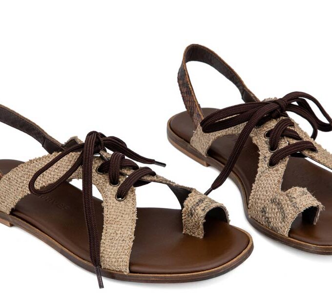 Coffee Burlap Sandals