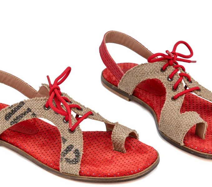 Coffee Burlap Sandals