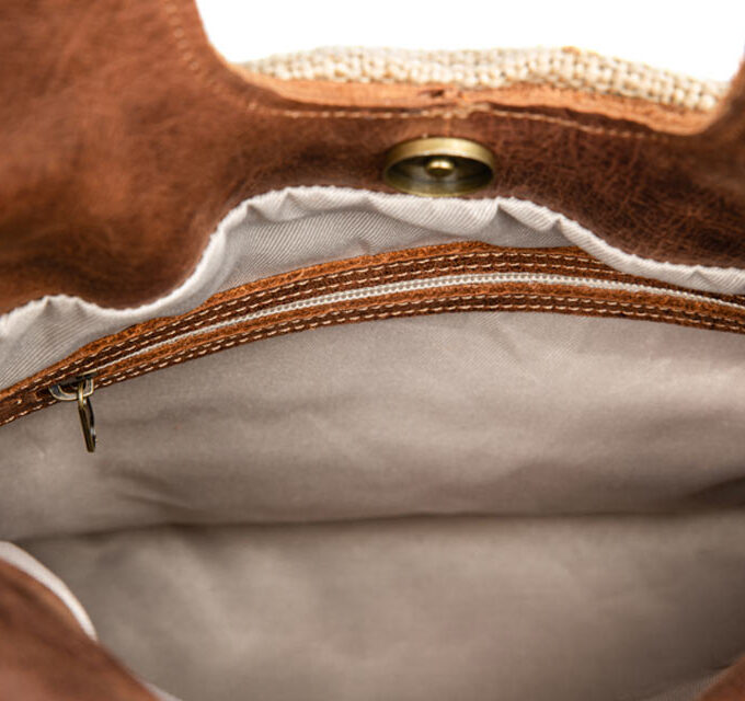 Coffee Burlap Hobo Bag